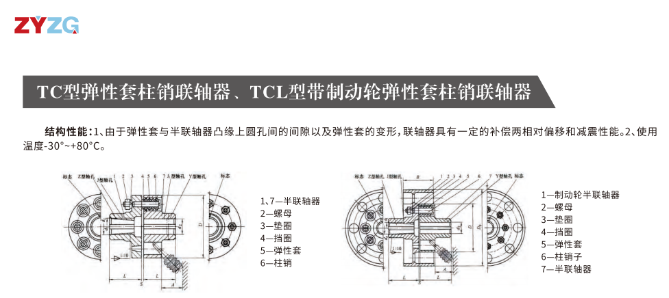 TCL型帶制動(dòng)輪彈性套柱銷聯(lián)軸器